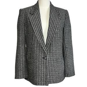 VTG 80s Christopher Gray Blazer Wool Blend 12 Dark Academia Preppy Minimalist